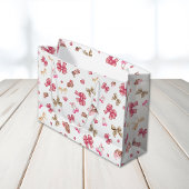 Grand Sac Cadeau Bottes de fille rose Motif Coquette