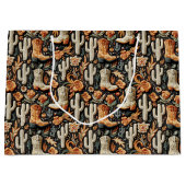 Grand Sac Cadeau Bottes Et Cactus  (Devant)