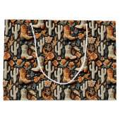 Grand Sac Cadeau Bottes Et Cactus  (Dos)