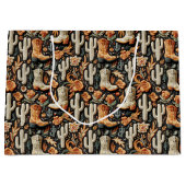 Grand Sac Cadeau Bottes Et Cactus (Devant)
