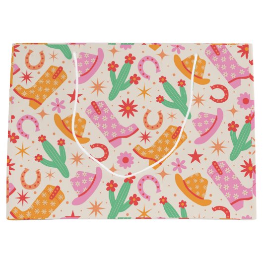 Grand Sac Cadeau Bottes pour fille super et Motif Casquette avec Ca (Devant)