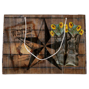 Grand Sac Cadeau Bottes Russe Texas Star Western Pistol Cowboy