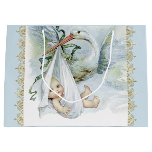 Grand Sac Cadeau Bouche bleue bébé garçon (Devant)