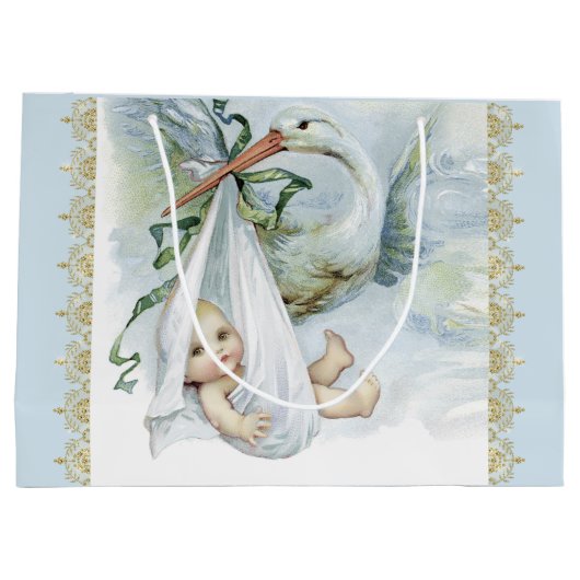 Grand Sac Cadeau Bouche bleue bébé garçon (Dos)