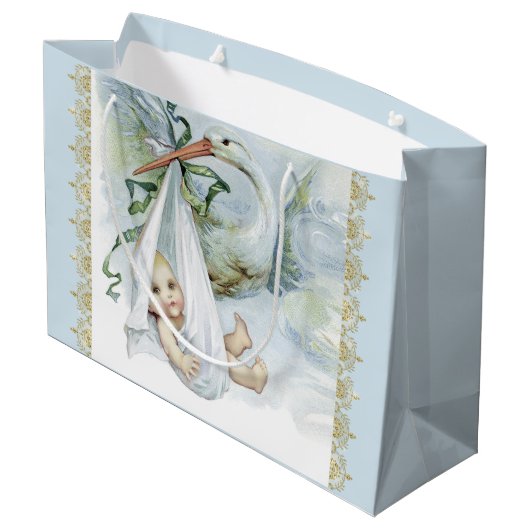 Grand Sac Cadeau Bouche bleue bébé garçon (Dos Angle)