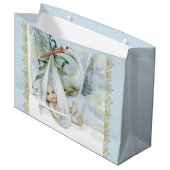 Grand Sac Cadeau Bouche bleue bébé garçon (Devant Angle)