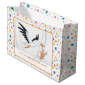 Grand Sac Cadeau Bouche portant bébé Selfie Baby shower étoiles (Devant Angle)