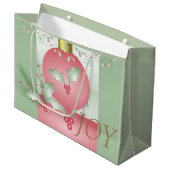 Grand Sac Cadeau Bouges de rose verte Holly (Devant Angle)