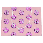 Grand Sac Cadeau Boule moderne rose violet Disco Motif Pastel rose (Devant)