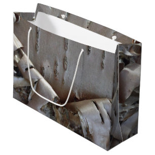 Grand Sac Cadeau Bouleau courbe écorce rustique