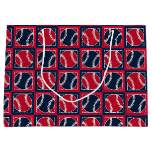 Grand Sac Cadeau Boules de baseball pointillées 01-GIFT BAG L