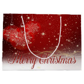 Grand Sac Cadeau Boules de Noël rouges, Joyeux Noël (Dos)