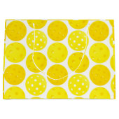 Grand Sac Cadeau Boules de Pickleball Jaune, Servant 0-0-2, sur Bla (Devant)