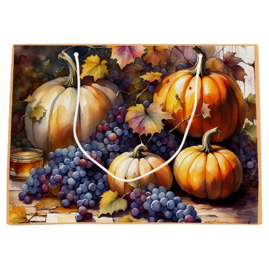 Grand Sac Cadeau Bounty d'automne, citrouille, Miel de raisins (Devant)