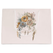Grand Sac Cadeau Bouquet de fleurs Boho et Dreamcatcher (Devant)