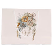 Grand Sac Cadeau Bouquet de fleurs Boho et Dreamcatcher (Dos)