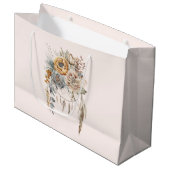 Grand Sac Cadeau Bouquet de fleurs Boho et Dreamcatcher (Devant Angle)
