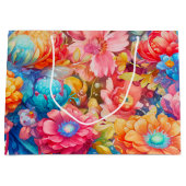 Grand Sac Cadeau Bouquet de fleurs d'été Whimsical Boho (Devant)