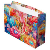 Grand Sac Cadeau Bouquet de fleurs d'été Whimsical Boho (Dos Angle)