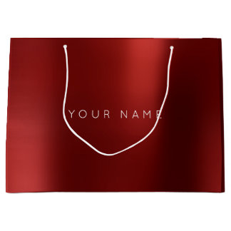 Grand Sac Cadeau Bourgogne Ruby Blanc Plum Minimal Favoriser Cadeau