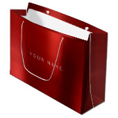 Grand Sac Cadeau Bourgogne Ruby Blanc Plum Minimal Favoriser Cadeau (Devant Angle)