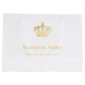 Grand Sac Cadeau Boutique de commerce or royal couronne papier (Dos)