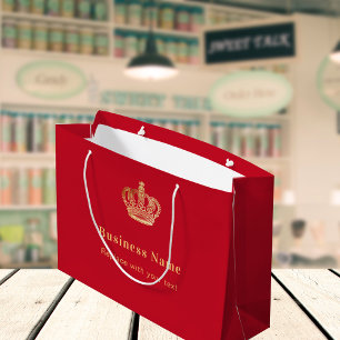 Grand Sac Cadeau Boutique de papier de la couronne rouge affaires