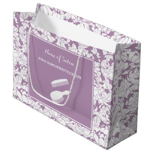 Grand Sac Cadeau Boutique florale violette moderne de cheveux et de