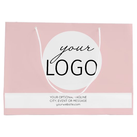 Grand Sac Cadeau Boutique rose Girls Business Logo Promo Personnali (Dos)