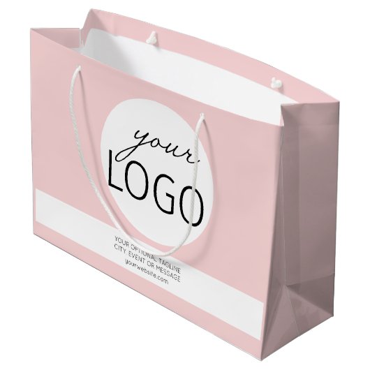 Grand Sac Cadeau Boutique rose Girls Business Logo Promo Personnali (Dos Angle)