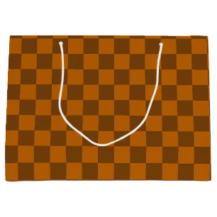 Grand Sac Cadeau Bouton À damiers Brown