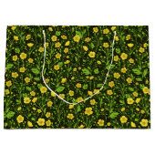 Grand Sac Cadeau Boutons sur noir (Devant)