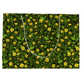 Grand Sac Cadeau Boutons sur noir (Dos)