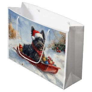 Grand Sac Cadeau Bouviers Des Flandres Chien à Sledge Noël