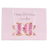 Grand Sac Cadeau Bow en verre rose avec un centre Gemstone Annivers (Dos)