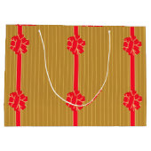 Grand Sac Cadeau Bow or et rouge (Dos)
