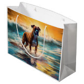 Grand Sac Cadeau Boxer Beach Surfing Peinture (Dos Angle)