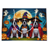 Grand Sac Cadeau Boxer Chiens Citrouille Halloween Funny (Devant)