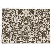 Grand Sac Cadeau Branches de chêne et feuilles, motif damassé en br (Dos)