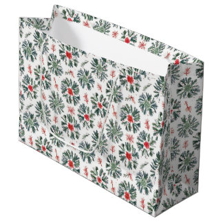 Grand Sac Cadeau Branches de Noël
