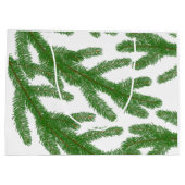 Grand Sac Cadeau Branches de sapin vert (Dos)