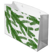 Grand Sac Cadeau Branches de sapin vert (Dos Angle)