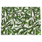 Grand Sac Cadeau Branches d'olive sur blanc (Devant)