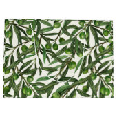 Grand Sac Cadeau Branches d'olive sur blanc (Dos)