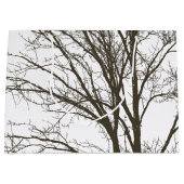 Grand Sac Cadeau Branches rustiques de l'arbre Brown (Devant)