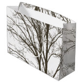 Grand Sac Cadeau Branches rustiques de l'arbre Brown (Dos Angle)
