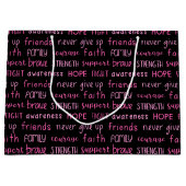 Grand Sac Cadeau Breast Cancer Awareness Word Pattern (Devant)