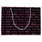 Grand Sac Cadeau Breast Cancer Awareness Word Pattern (Dos)