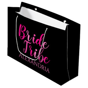 Grand Sac Cadeau Bribe Tribe Bachelorette Party Hot rose Noir