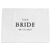 Grand Sac Cadeau Bride Mariage Simple Classique Noir et Blanc (Devant)